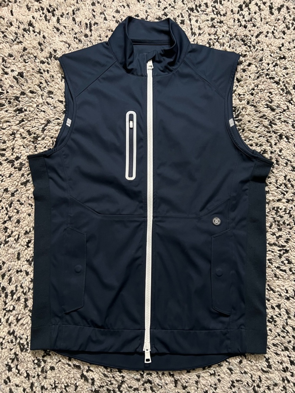 G/FORE Golf Vest Wind Cheater Water Repellant G4MS22006 Navy Blue Full Zip Small